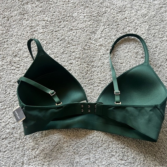New Aerie Real Me Wireless Bra Size 34C Dark Green Full Coverage Soft Stretch - Picture 3 of 5